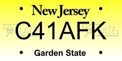 C41AFK New Jersey License Plate