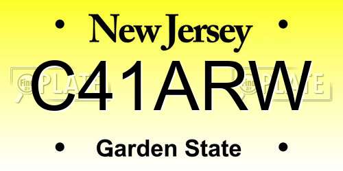 C41ARW New Jersey License Plate