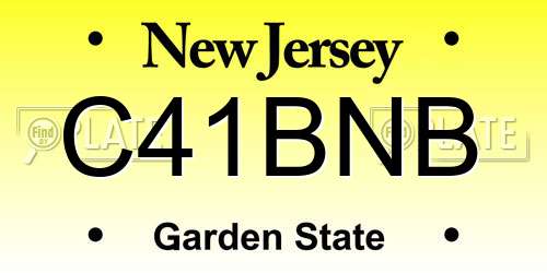 C41BNB New Jersey License Plate