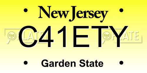 C41ETY New Jersey License Plate