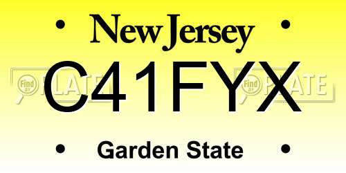 C41FYX New Jersey License Plate