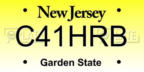 C41HRB New Jersey License Plate