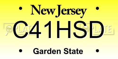 C41HSD New Jersey License Plate