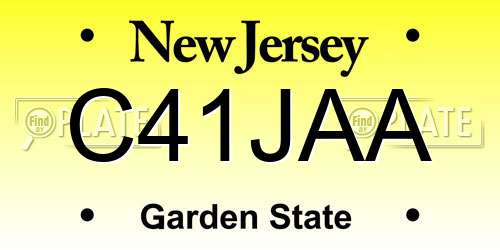 C41JAA New Jersey License Plate