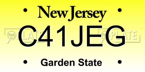 C41JEG New Jersey License Plate