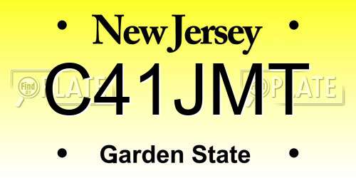C41JMT New Jersey License Plate