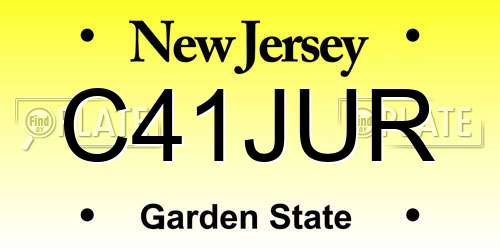 C41JUR New Jersey License Plate