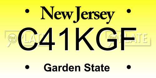 C41KGF New Jersey License Plate