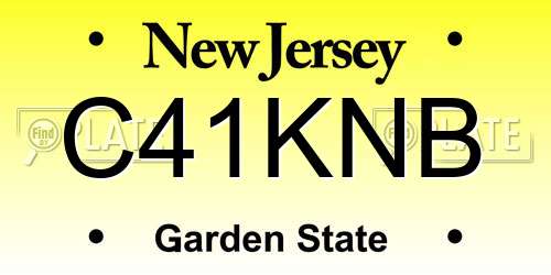 C41KNB New Jersey License Plate