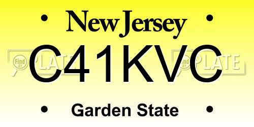 C41KVC New Jersey License Plate