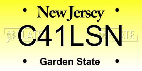 C41LSN New Jersey License Plate