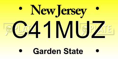 C41MUZ New Jersey License Plate