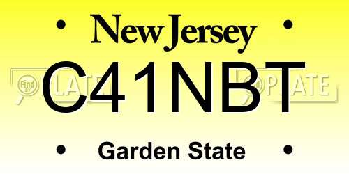 C41NBT New Jersey License Plate