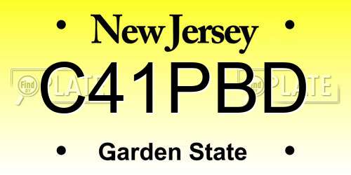 C41PBD New Jersey License Plate