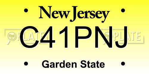 C41PNJ New Jersey License Plate
