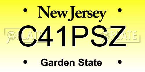 C41PSZ New Jersey License Plate