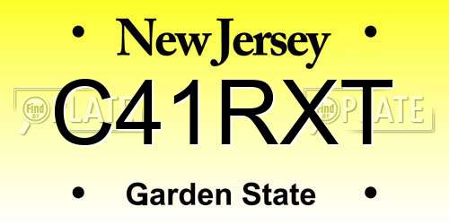 C41RXT New Jersey License Plate
