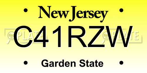 C41RZW New Jersey License Plate