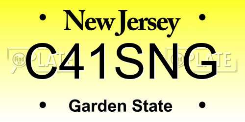 C41SNG New Jersey License Plate