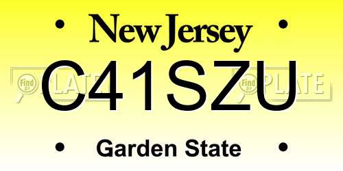 C41SZU New Jersey License Plate