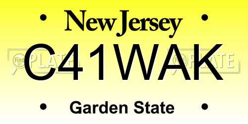 C41WAK New Jersey License Plate
