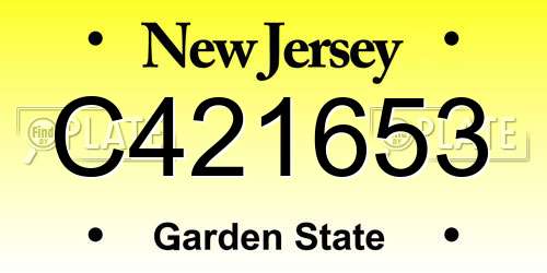 C421653 New Jersey License Plate