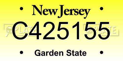 C425155 New Jersey License Plate