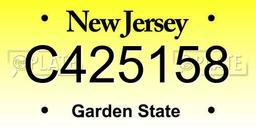 C425158 New Jersey License Plate