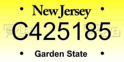 C425185 New Jersey License Plate