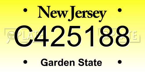 C425188 New Jersey License Plate