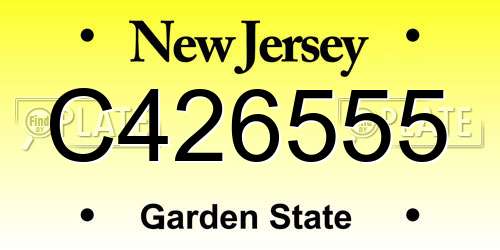 C426555 New Jersey License Plate