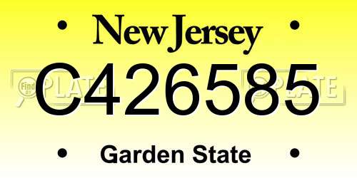 C426585 New Jersey License Plate