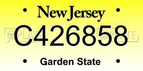 C426858 New Jersey License Plate