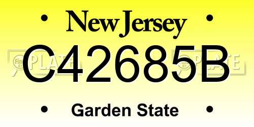 C42685B New Jersey License Plate