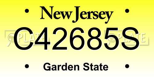 C42685S New Jersey License Plate