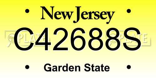 C42688S New Jersey License Plate
