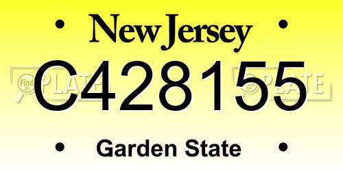 C428155 New Jersey License Plate