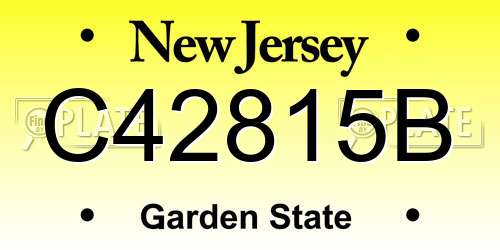 C42815B New Jersey License Plate