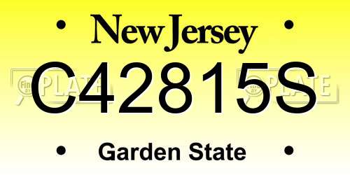 C42815S New Jersey License Plate