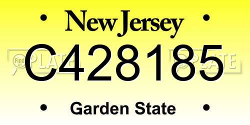 C428185 New Jersey License Plate