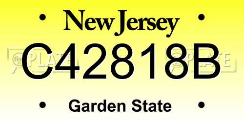 C42818B New Jersey License Plate