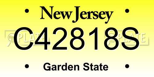 C42818S New Jersey License Plate