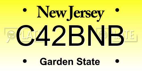 C42BNB New Jersey License Plate