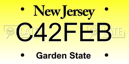 C42FEB New Jersey License Plate