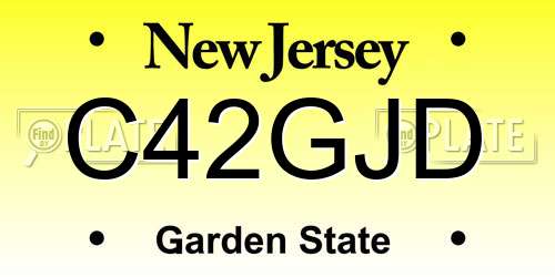 C42GJD New Jersey License Plate