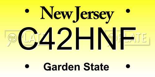 C42HNF New Jersey License Plate