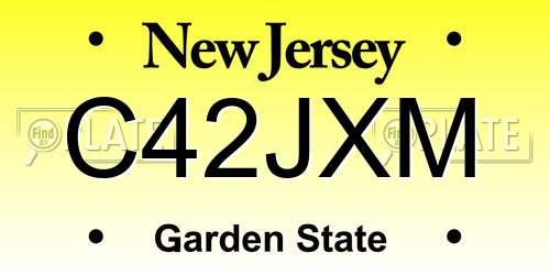 C42JXM New Jersey License Plate