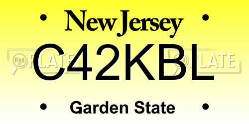 C42KBL New Jersey License Plate