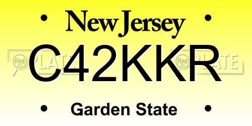 C42KKR New Jersey License Plate