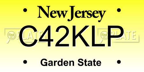 C42KLP New Jersey License Plate